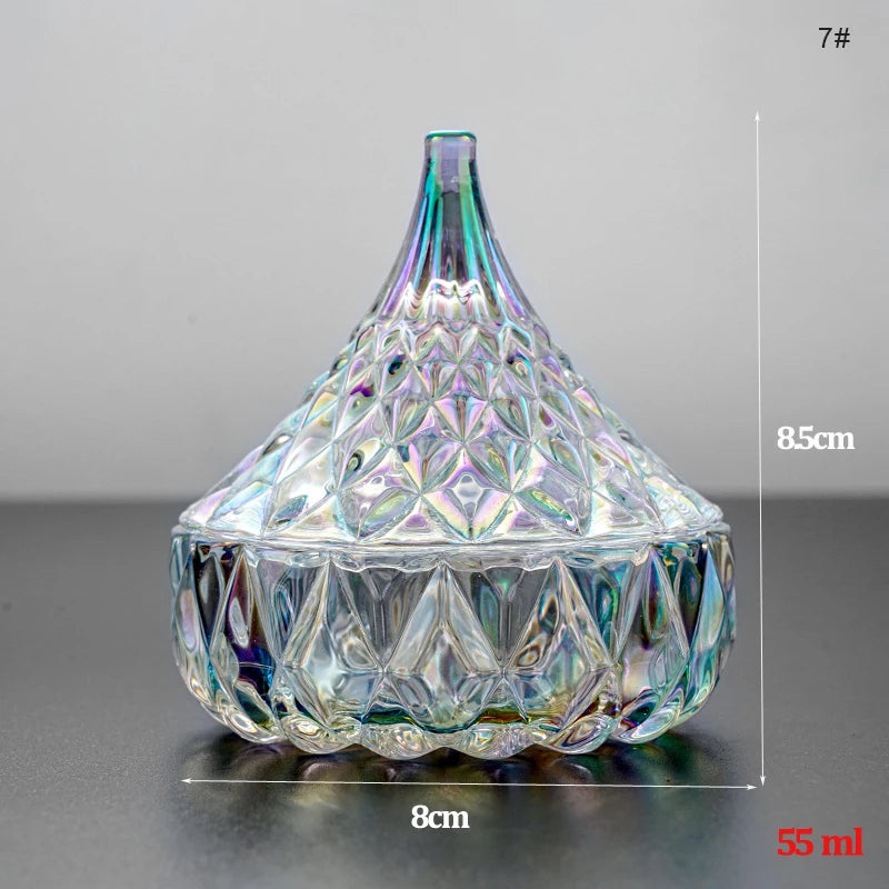 1PC Transparent Colorful Crystal Glass Acrylic Powder Liquid Relief Nail Cup Dappen Dish Lid Bowl Holder Equipment Nail Art Tool