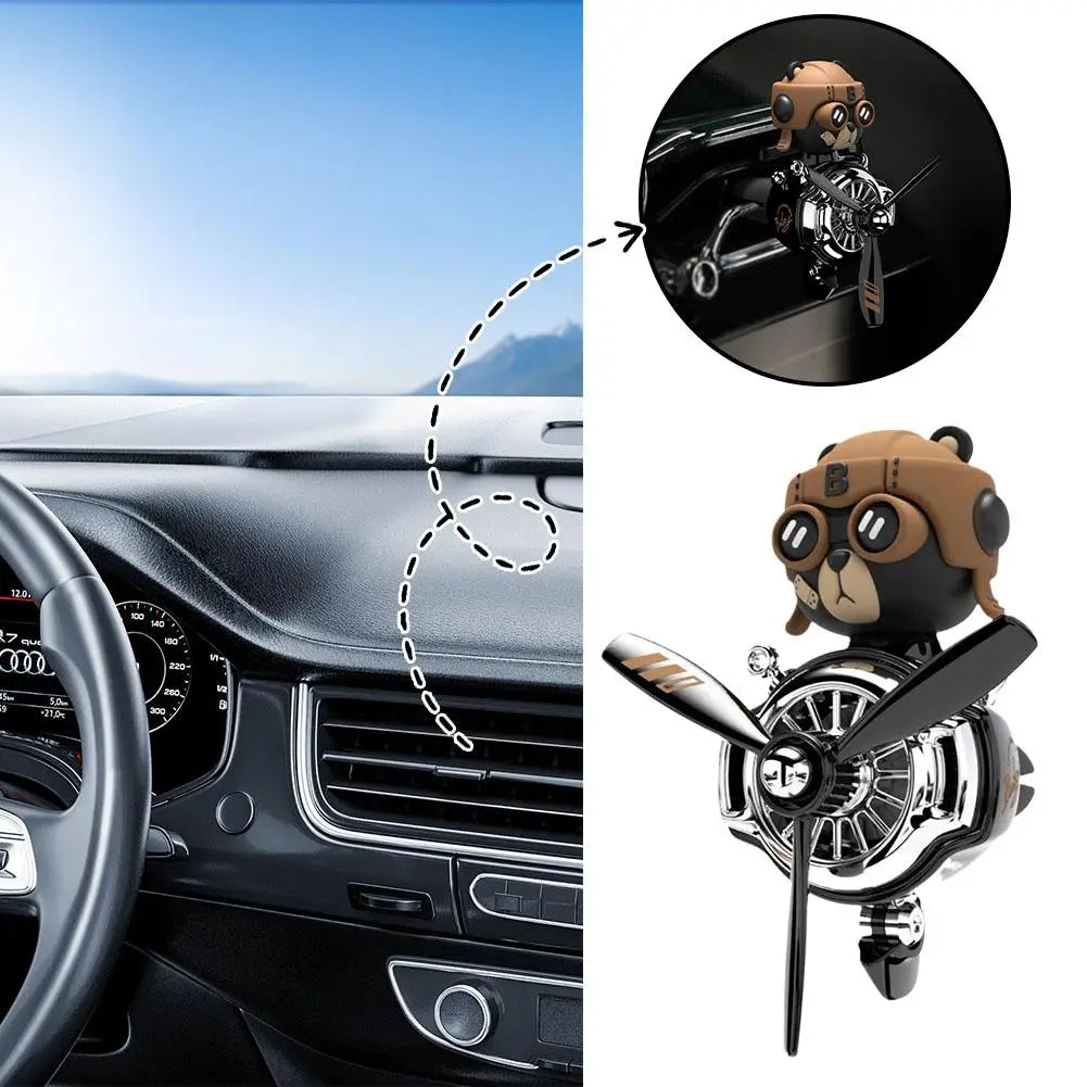 Car Aromatherapy Clip,airplane Car Air Freshener,designed Small Air Bear Aircraft Shaking Auto Freshener,black Aromatherapy R5r6