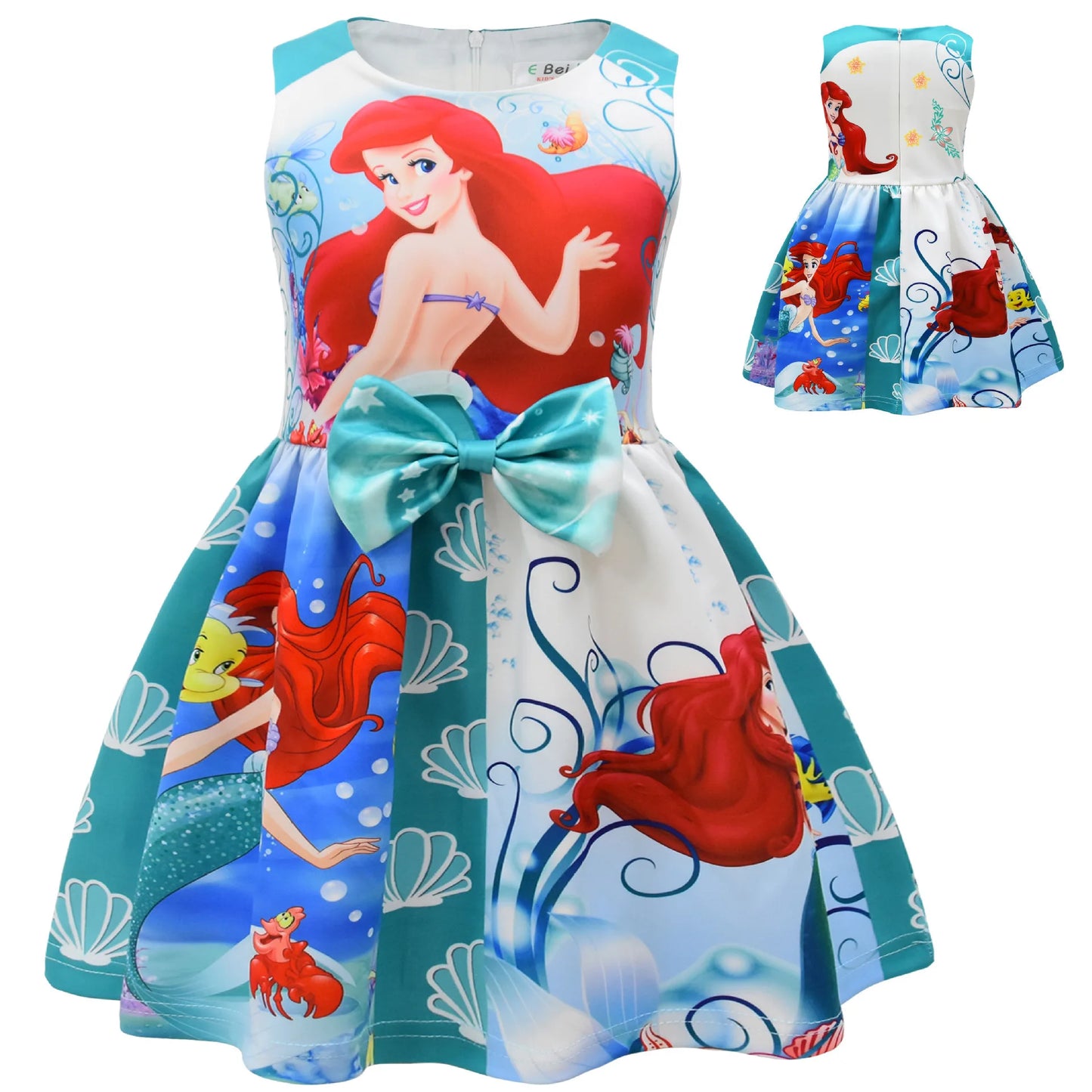 2024 Disney Princess Children's Skirt Mermaid Snow White Cinderella Girl  Dress Skirt  Girl Dress Birthday Gift for Kids