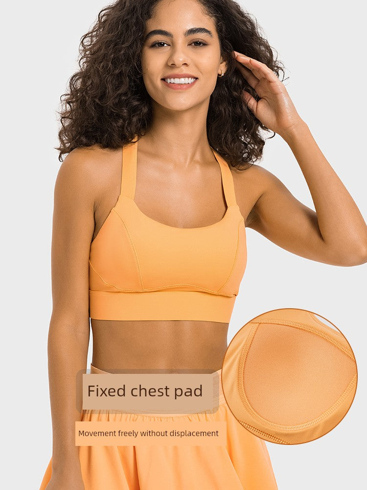 Cross One-Piece Buckle Quick-Dry Yoga Fixed Chest Pad