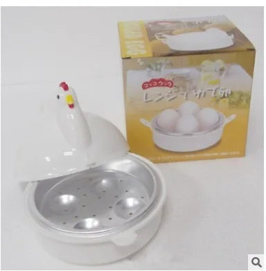 Kitchen Eggs Steamer Chicken Shaped Microwave 4 Egg Boiler Cooker Portable Kitchen Cooking Appliances Steamer Home Egg Poachers