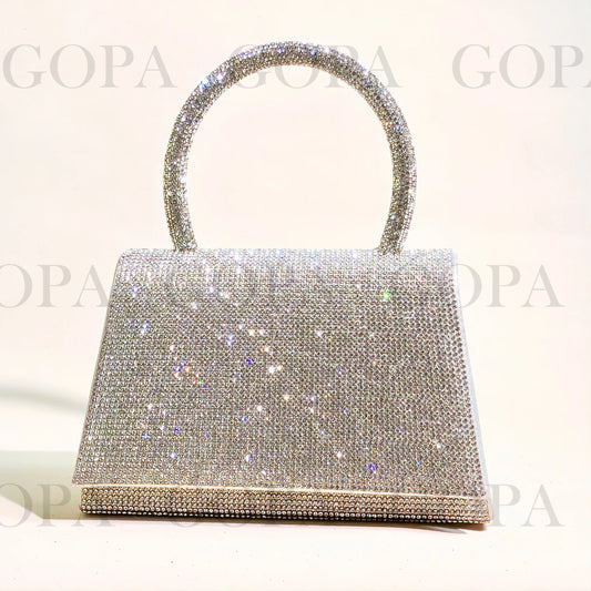 Women Lady Rhinestone Elegant Clutch Shoulderbag Handbag Handheld Purse Party Coctail Wedding Prom Birthday Silver Gold Black