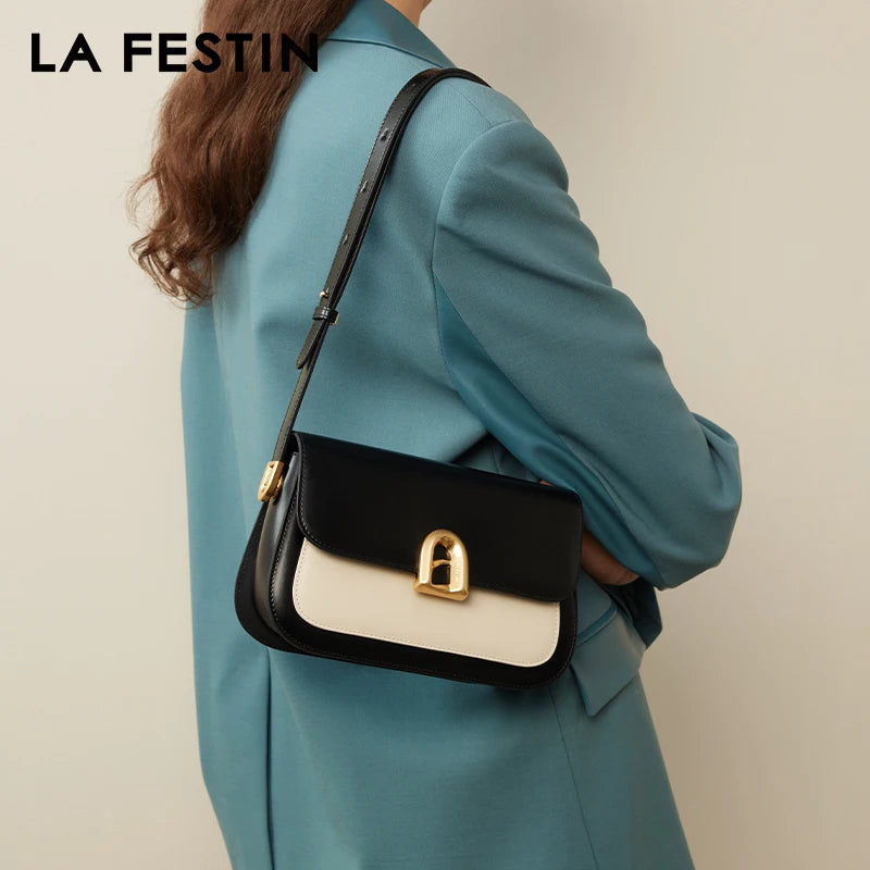 LA FESTIN Original New 2024 Ladies Leather Bag Crossbody Shoulder Bag Women's bag Handbag A-line Door Series Luxury Products