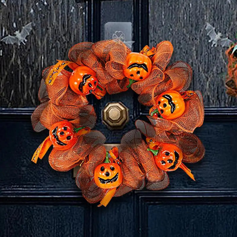 Fall Door Pumpkin Wreath Autumn Halloween Decor Garland Autumn Pumpkin Wreaths Christmas Party Door Wreath