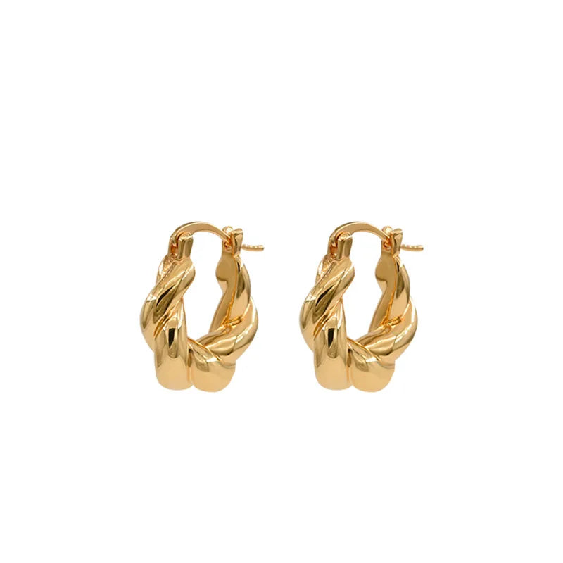 XIYANIKE Gold Color Croissant Ear Buckle Hoop Earrings For Women Girl Luxury Fashion New Jewelry Lady Gift Party серьги женские