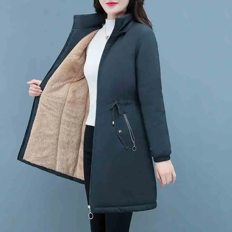 Women Long Parka Winter New Large Size Long Jackets Womens Hooded Thick Cotton Coat warm Loose Casual Coat Pockets