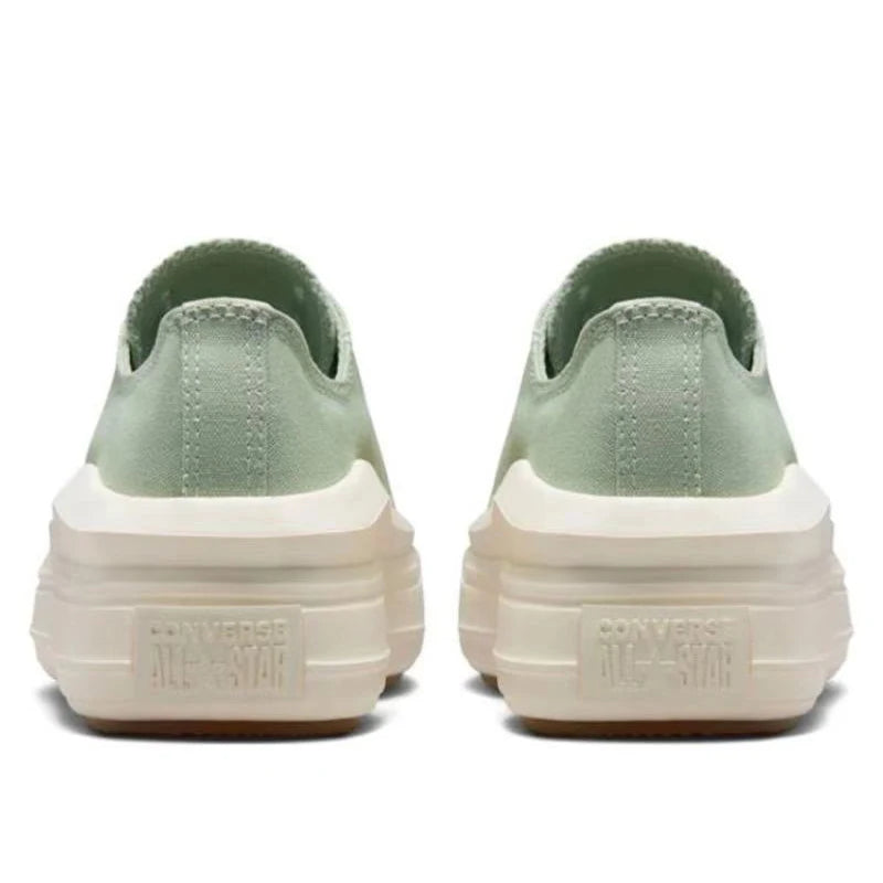 Converse Chuck Taylor All Star Move Comfortable, Non slip, Durable, Low cut Canvas Shoes for Women, White and Green