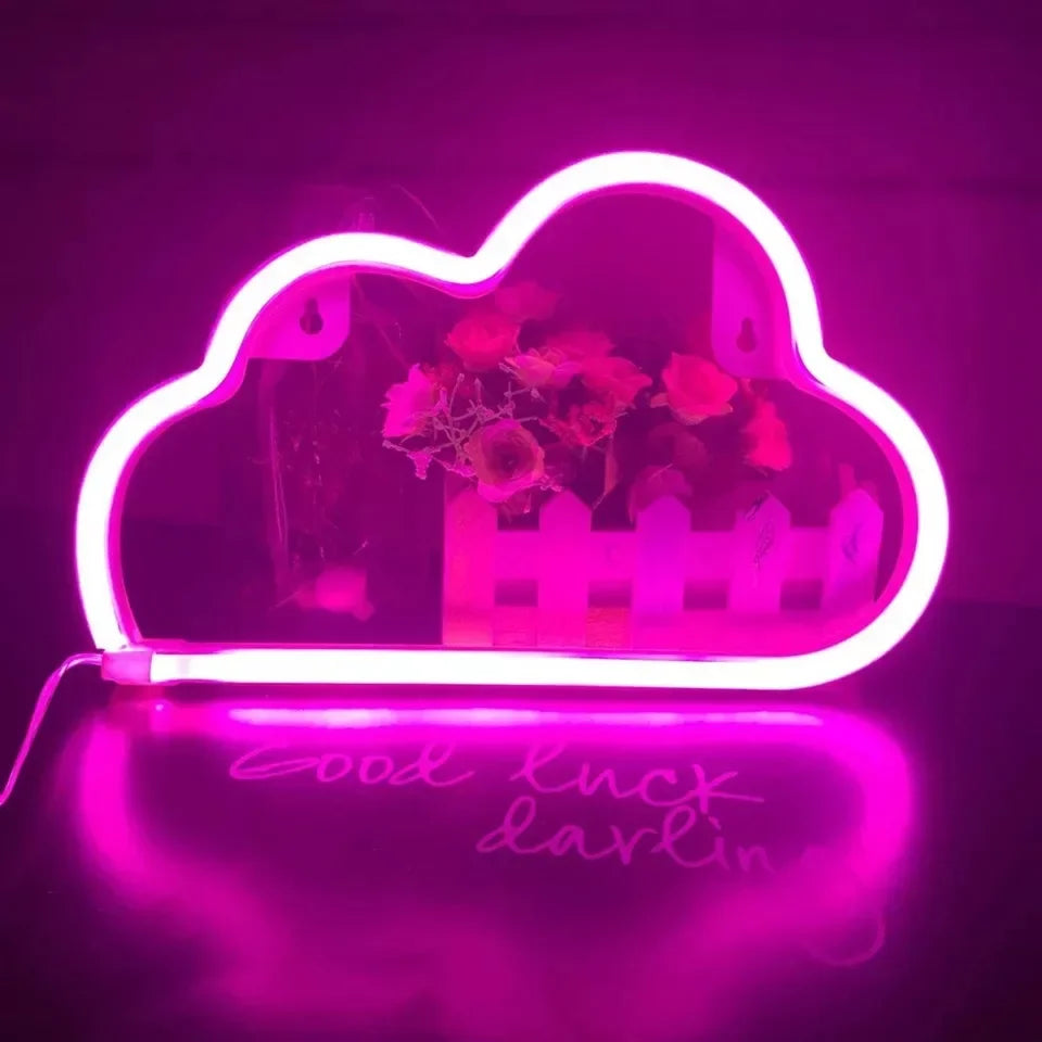 Christmas LED Neon Sign cloud USB or Battery Operated Creative Table Light Home Decor Lamp Night Light For Bedroom Living Room