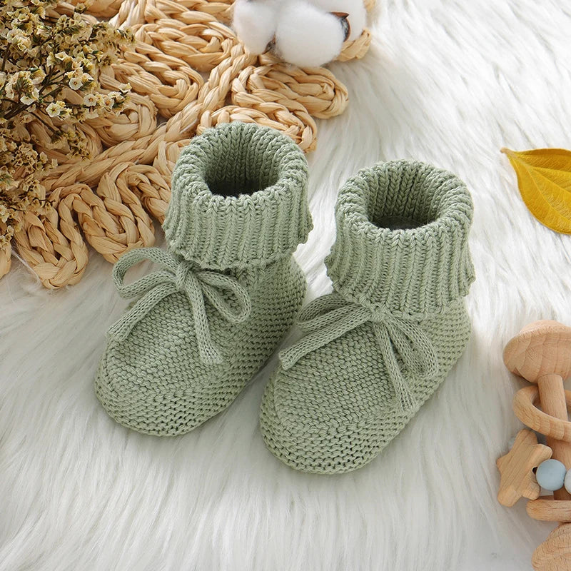 Fashion Infant Baby Girls Shoes 0-18m Solid Color Knitted Newborn Boys Anti-Slip Soft Soled First Walkers Toddler Crib Prewalker