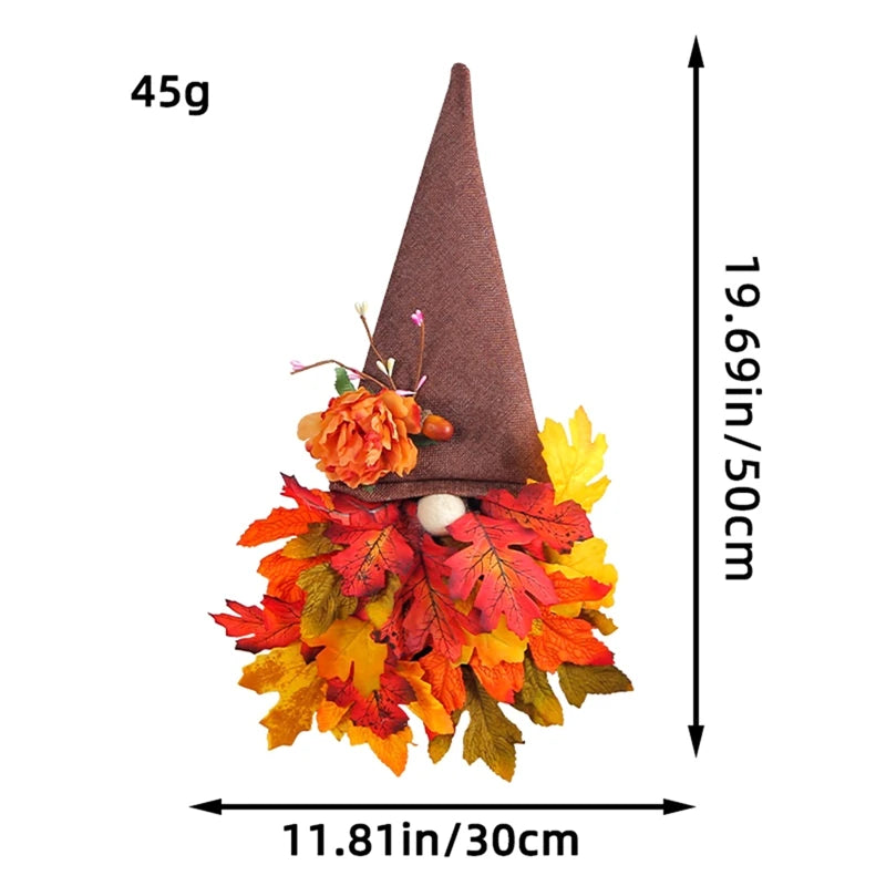 Fall Wreath For Door Decor,Fall Sign With Maple Leaf Fairy For Autumn Harvest Thanksgiving Front Porch Wall Mantel Fall