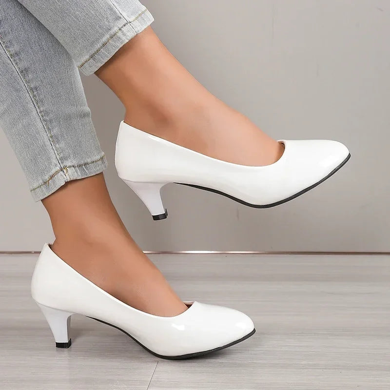 New Women High Heels Nude Shallow Mouth Pumps Fashion Shoes Office Work Party Shoes Ladies Wedding Shoes Solid Color Heels Women