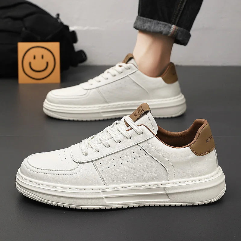 Men The New Breathable White Casual Shoes Thick Sole Casual Sneakers Outdoor Motion Casual Little White Shoes Running Shoes