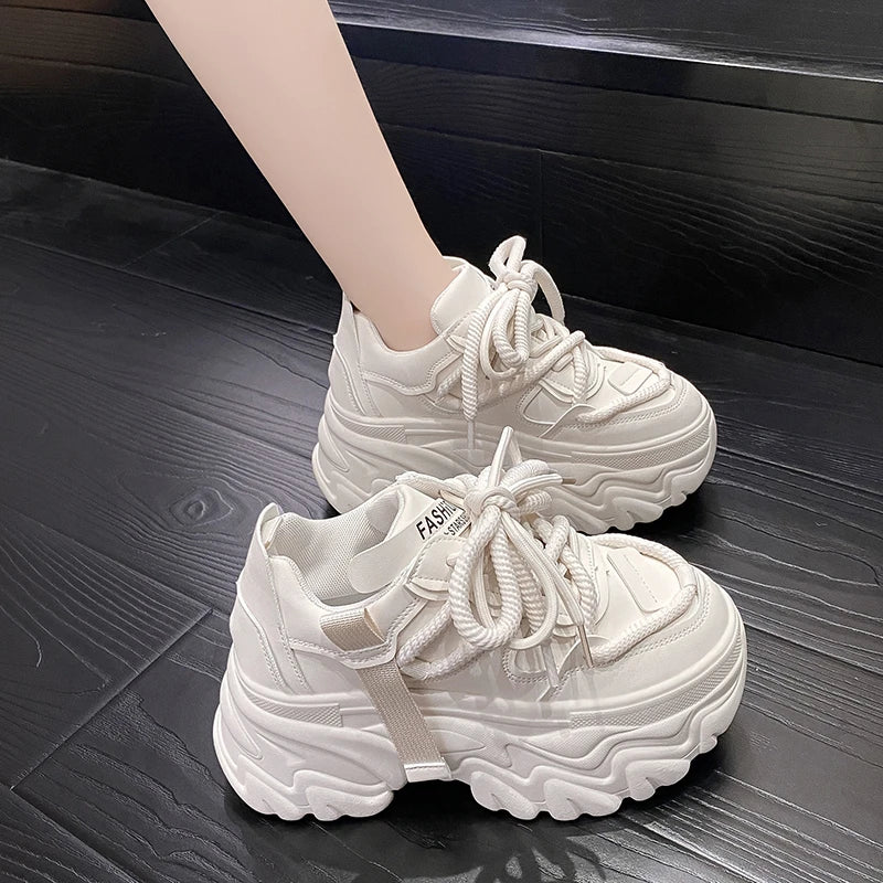 Autumn Women's Sneakers New Breathable High Platform Shoes Woman Ladies Vulcanize Casual Chunky Sneakers Zapatillas Mujer 8CM