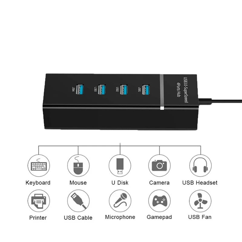 Hub Usb 5Gbps High Speed USB Hub 3 0 Multiple Port For PC Computer Accessories Docking Station Adapter 4-Ports Hab Splitter 3.0