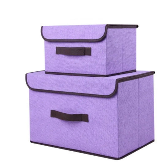 Houseware Box 2 Pieces/set of Linen Storage Boxes for Cosmetics, Stationery and Clothing