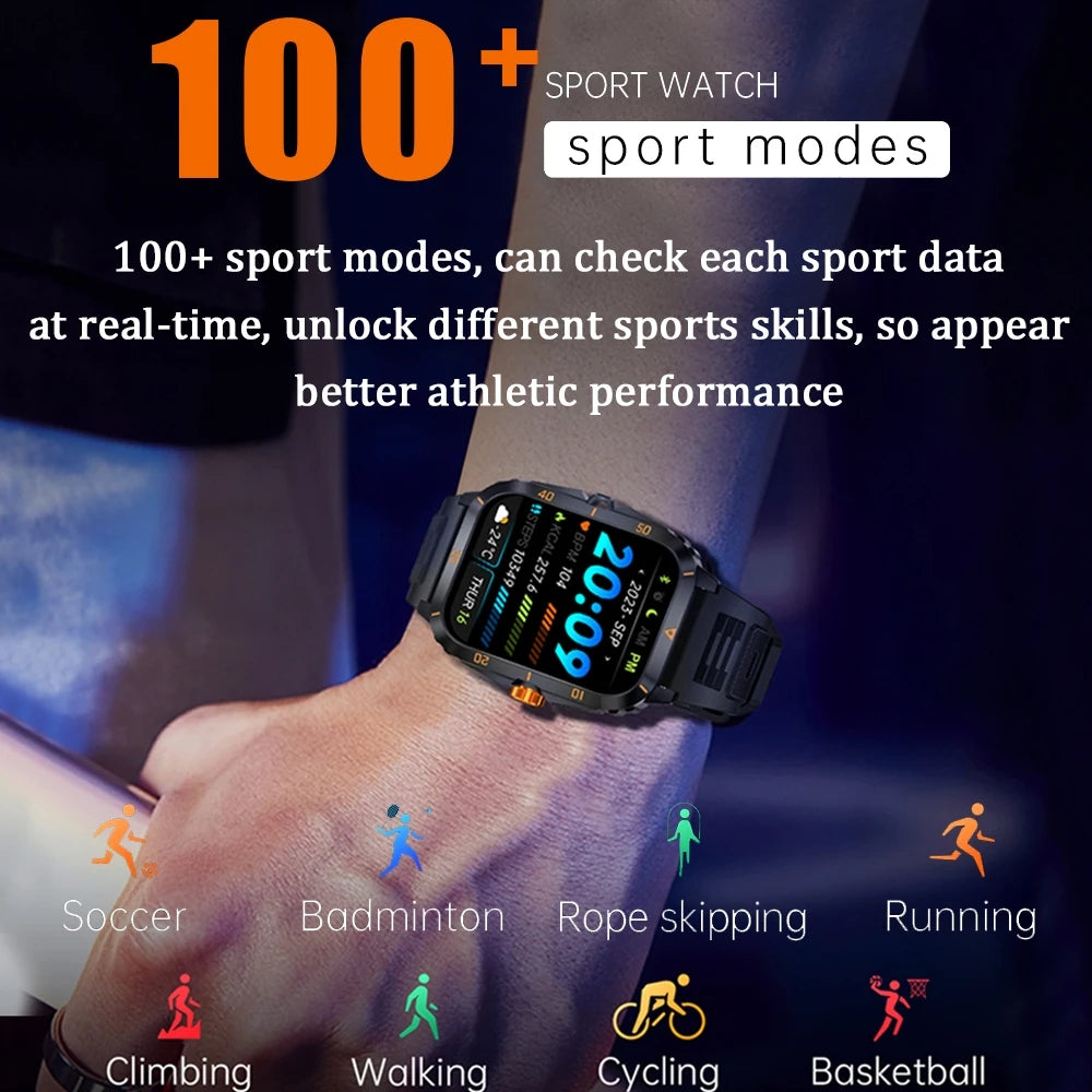 2024 Men Smartwatch 3ATM Waterproof Barometer Altimeter GPS Trajectory Outdoor Sport Bluetooth Call 430mAh 2.0'' Smart Watch Men