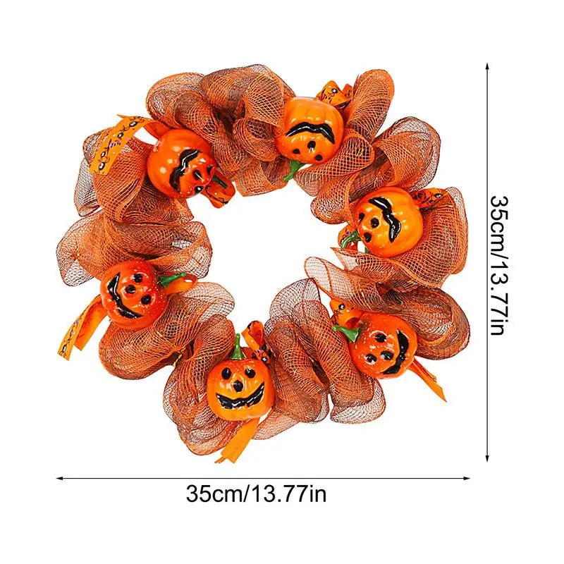 Fall Door Pumpkin Wreath Autumn Halloween Decor Garland Autumn Pumpkin Wreaths Christmas Party Door Wreath