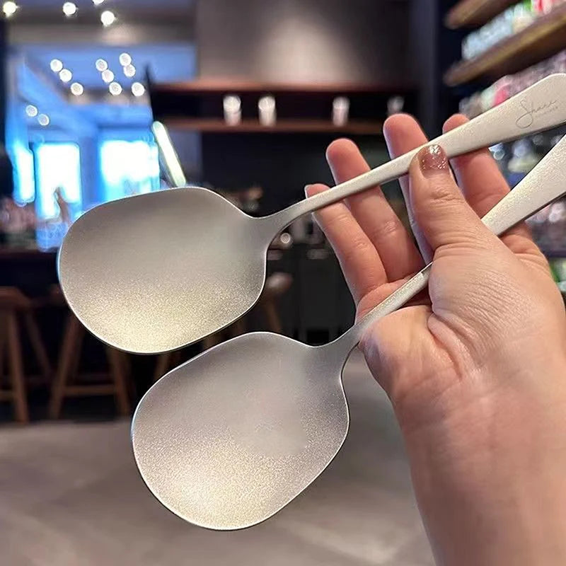 Stainless Steel Soup Spoon Deepen Large Capacity Spoon Silver Mirror Polished Flatware Soup Rice Home Kitchen Tableware