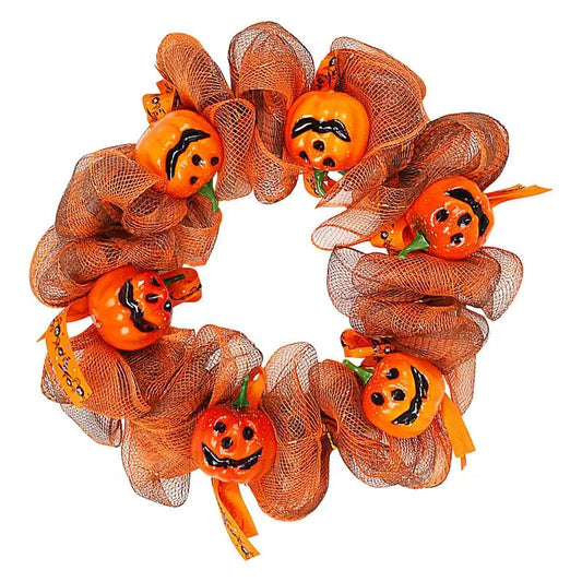 Fall Door Pumpkin Wreath Autumn Halloween Decor Garland Autumn Pumpkin Wreaths Christmas Party Door Wreath