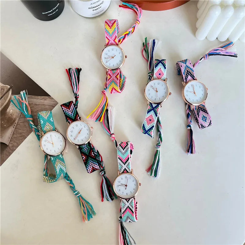 Ladies Knitted Style Watch Ladies Exquisite Disc Watches Bohemian Style Watch Birthday Gift