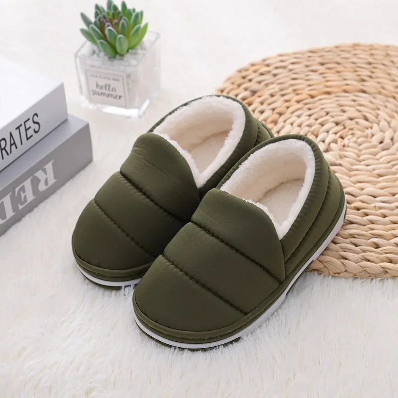 Children Cotton Shoes Kids Home Slippers Boys And Girls Baby Cute Rabbit Ears Plush Ball Thickening Warm Indoor Shoes