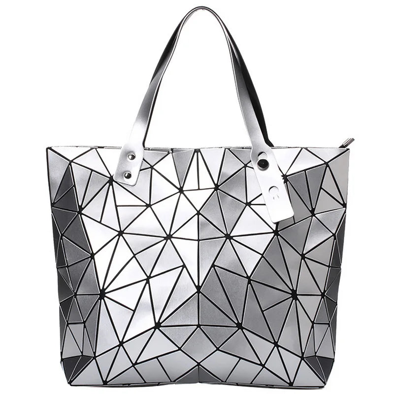 New Gold Handbags Bags For Women 2024 Summer Large Tote Bag Ladies Geometric Messenger Shoulder Bag Beach Luxury Designer Silver