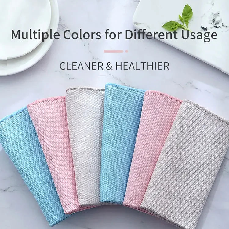 10/1pcs Fish Scale Cleaning Cloths Microfiber Super Absorbent Oil-proof Dishcloths Washing Rag Car Glass Window Wipe Cloth Towel