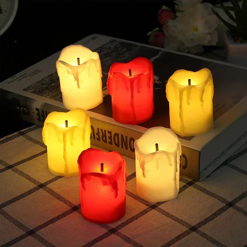 12Pcs Flameless LED Candle Light Bright Battery Operated Tea Light with Realistic Flames Christmas Holiday Wedding Home Decor