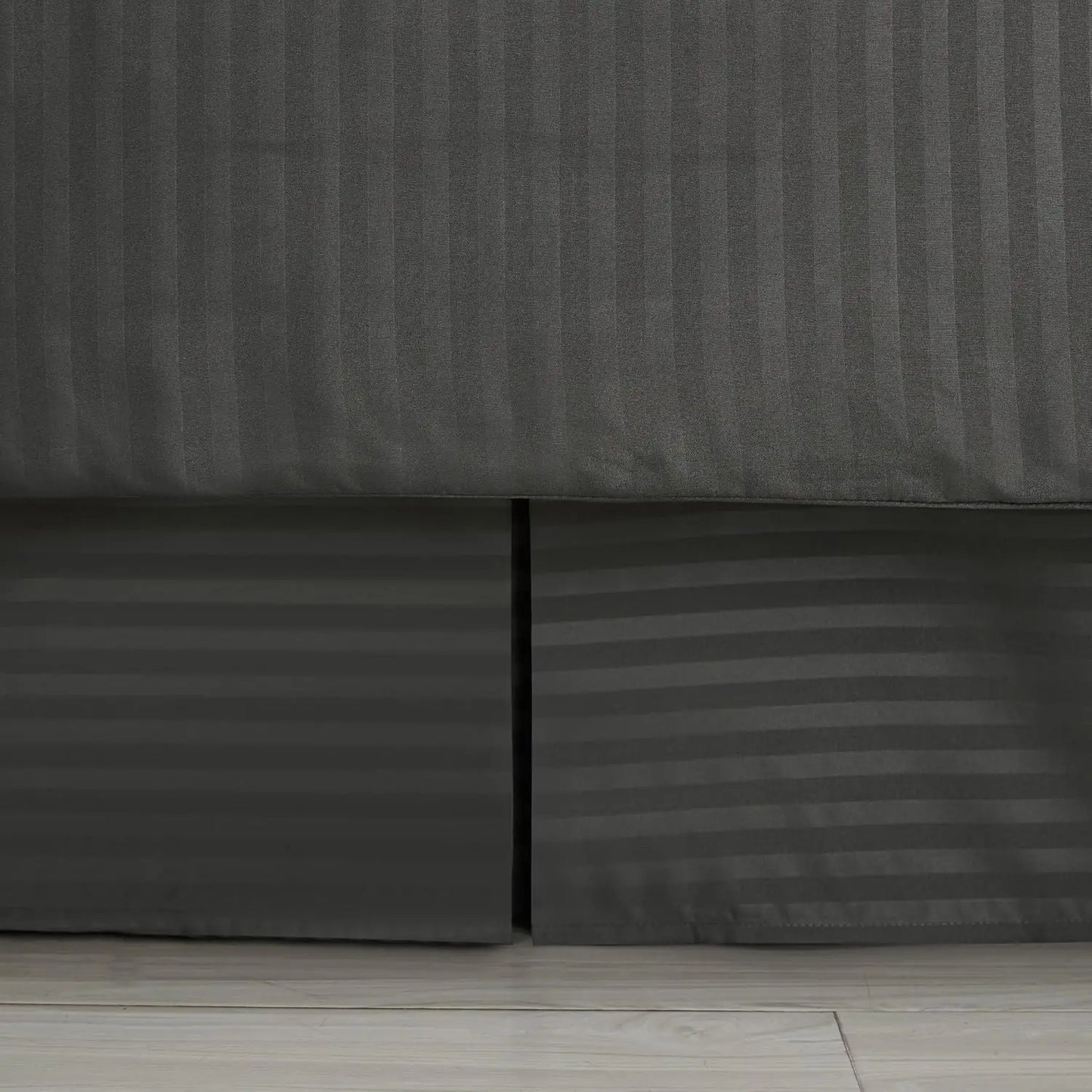 Bed Skirt, Fitted Sheet, Flat Sheet, 2 Pillowcases, 2 Pillow Shams, Queen, Dobby Gray