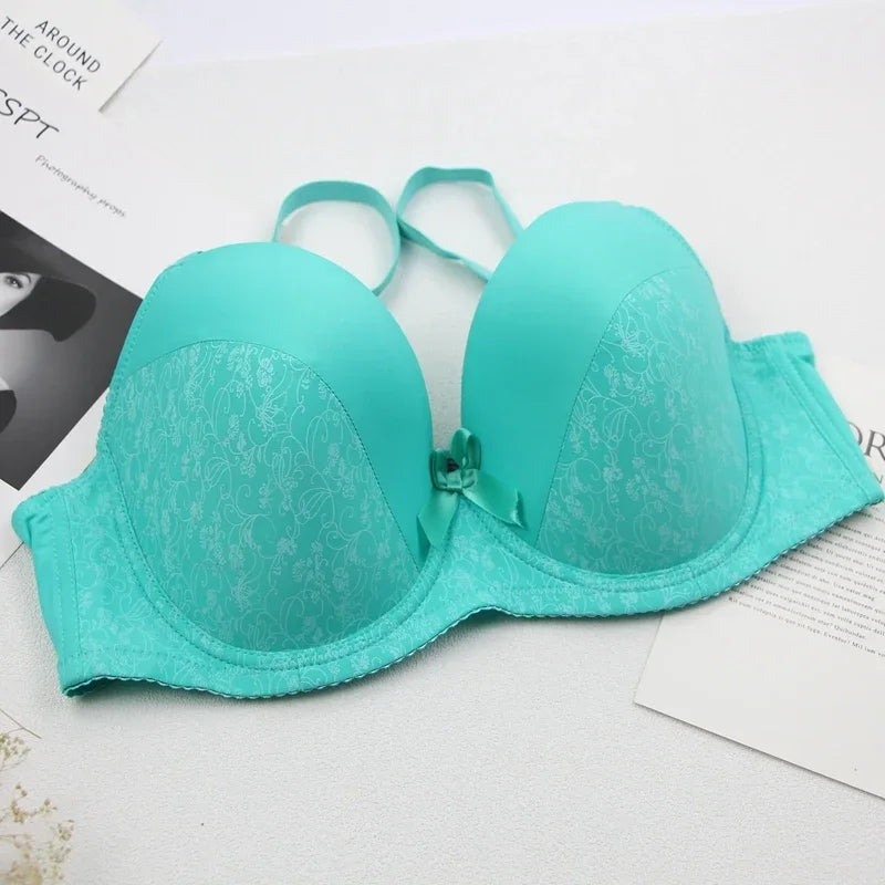 Special Price Processing Sexy Quarter Bras Plus Size Womens Floral DEF Cup Push Up Bralette Larger Underwear Ladies Big Lingerie