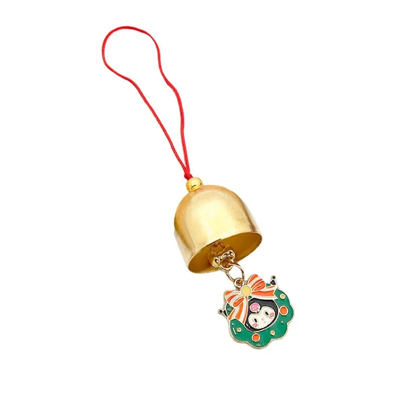 Christmas Tree Decoration Bell Pendant Sanrio Hello Kitty My Melody Kuromi Cartoon Metal Wind Chime Holiday Decoration Supplies