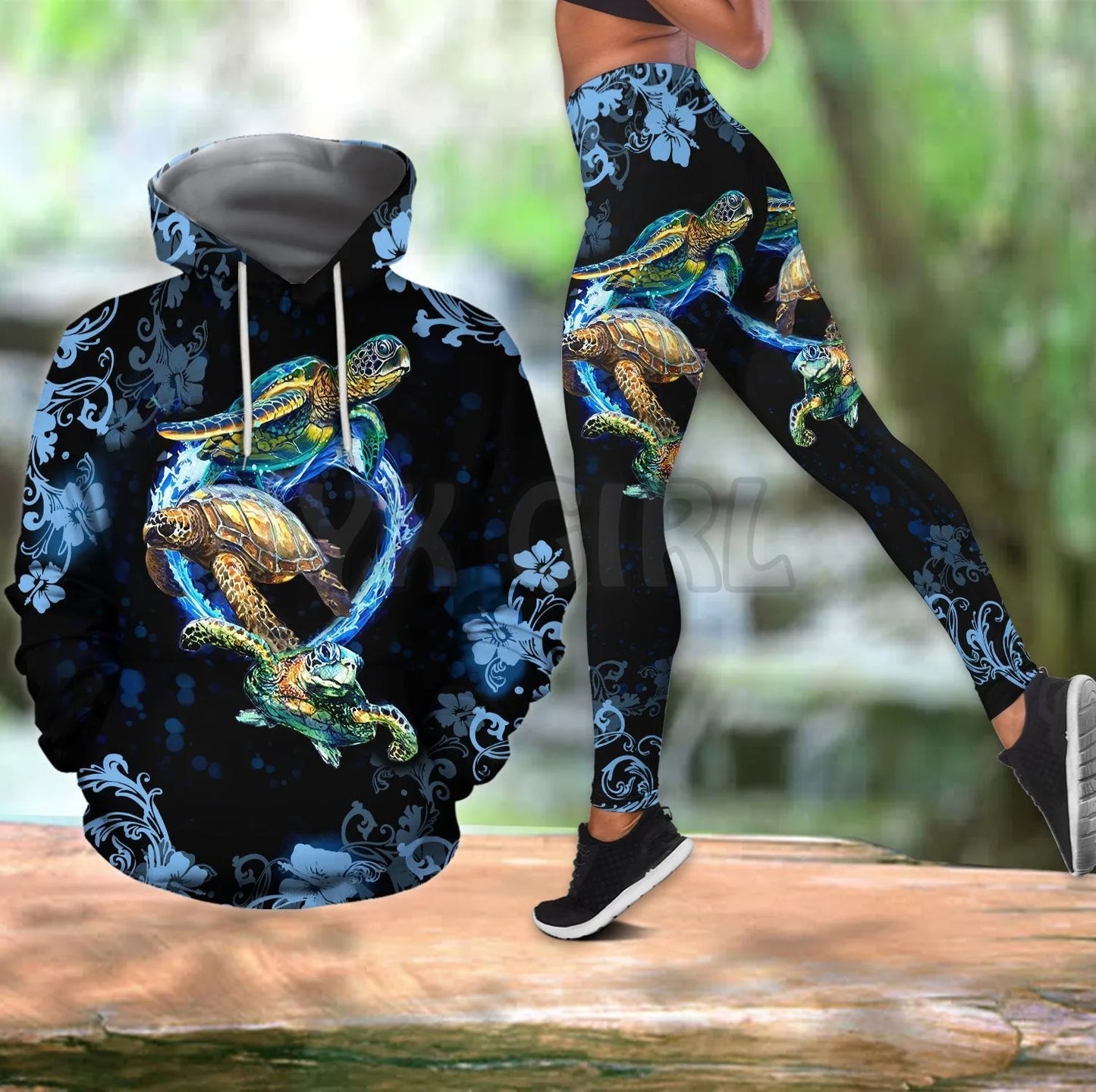 YX Girl Turtle  3D All Over Printed Hoodie Set  3D Printed Apparel