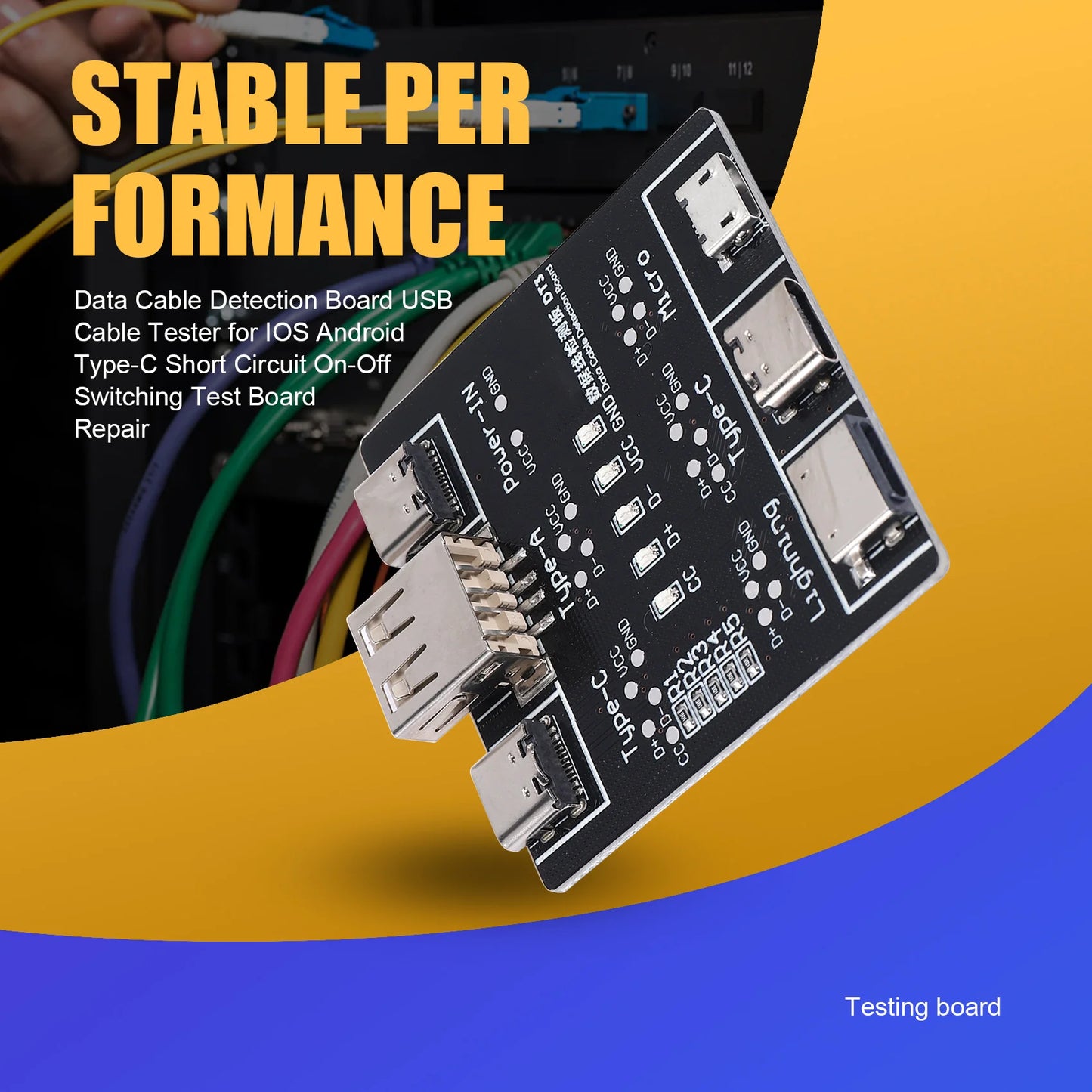 DT3 Data Cable Detection Board USB Cable Tester for IOS Android Type-C Short Circuit On-Off Switching Test Board Repair