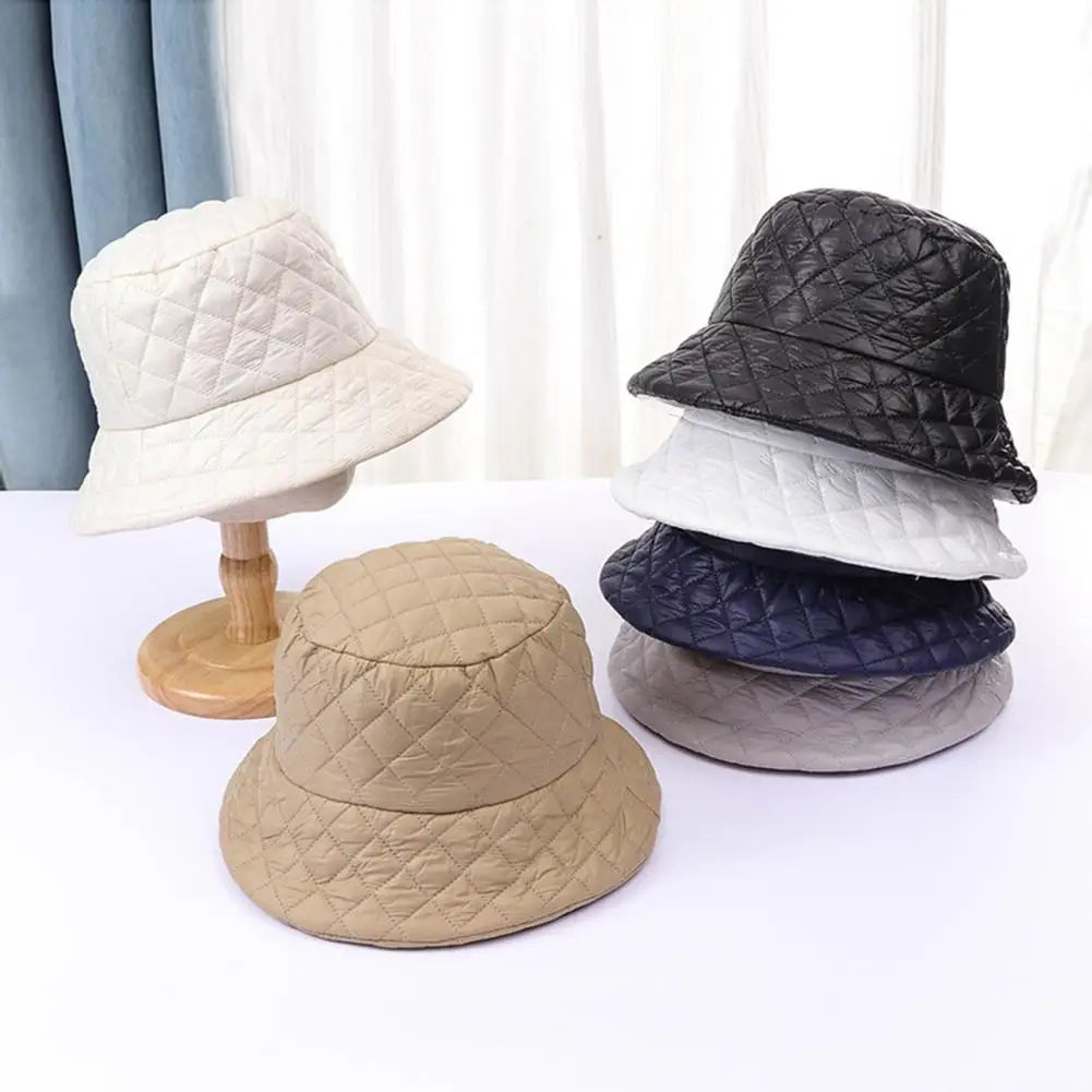 Flat Top Fisherman Hat Stylish Women's Fisherman Hat with Wide Brim Soft Square Pattern Sunshade Design for Fall for Ladies