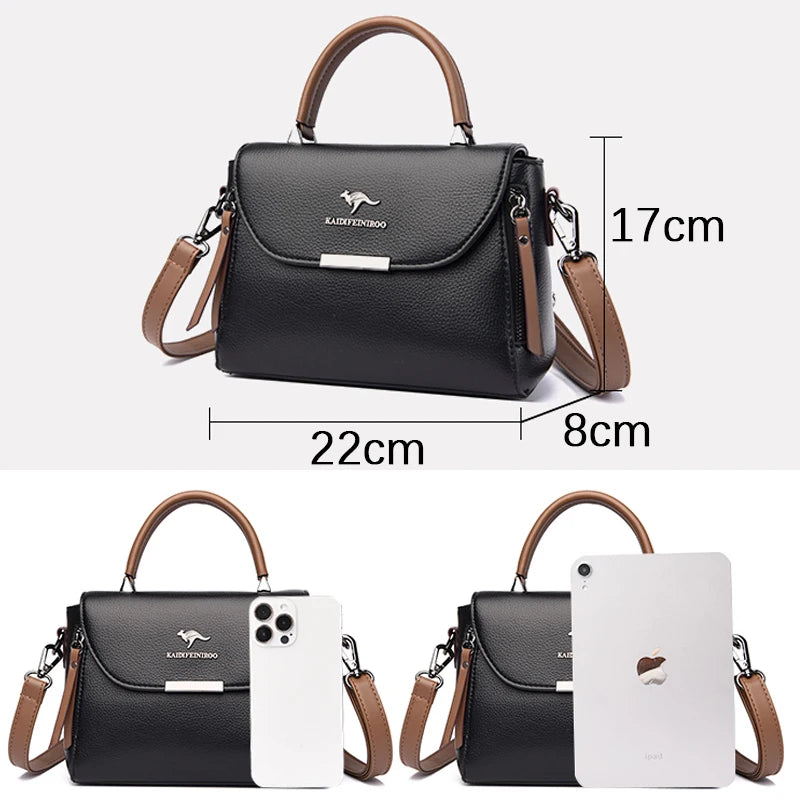 High Quality Leather Shoulder Croosbody Bags Large Capacity Solid Purses and Handbags Luxury Designer Ladies Casual Totes Sac