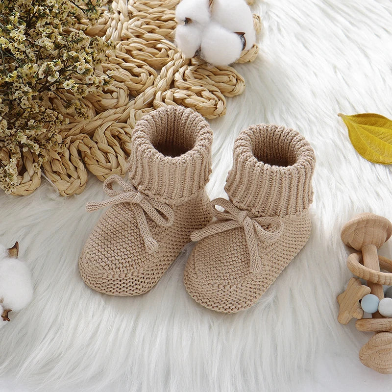 Fashion Infant Baby Girls Shoes 0-18m Solid Color Knitted Newborn Boys Anti-Slip Soft Soled First Walkers Toddler Crib Prewalker