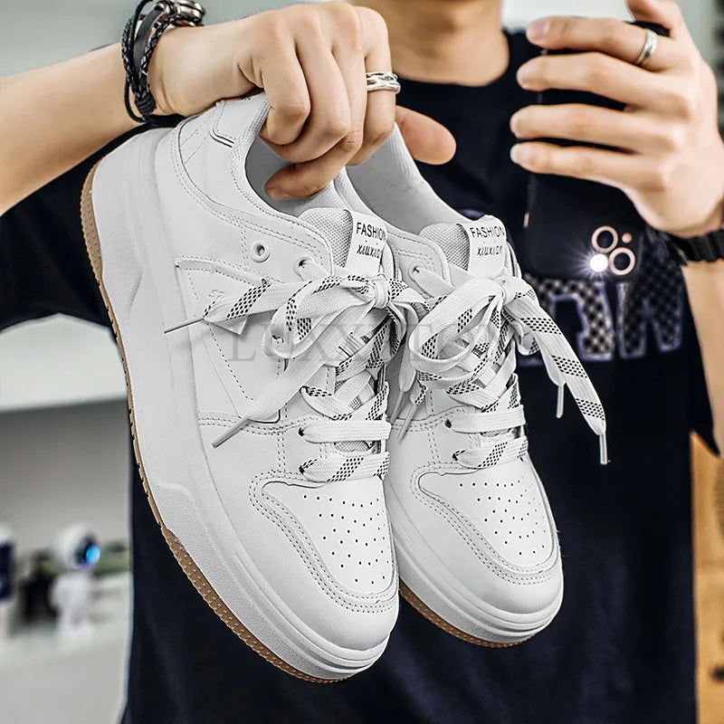 Men's  Sneakers  Fashion  Fall  New  Pattern Lace  Up  Platform  Vulcanized  Shoes  Brand  Design  Casual  Couples  Shoes