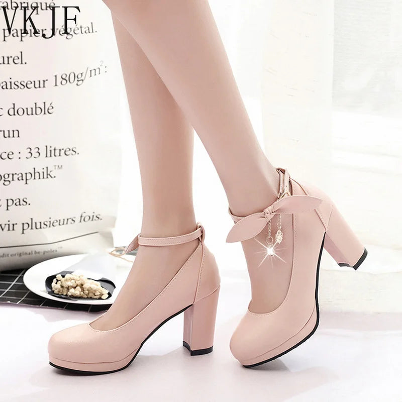 2022 New Style Hot Sell Bowknot Women Pumps Classic Patent Leather High Heels Shoes Party Wedding Shoes Ladies Lolita Pumps