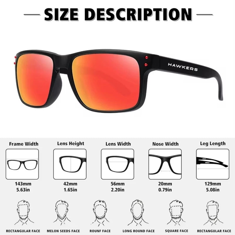 Hawkers Fashion Polarized Square Sunglasses for Men and Women High Qualiy Finish Sun Glasses UV Protection Glasses