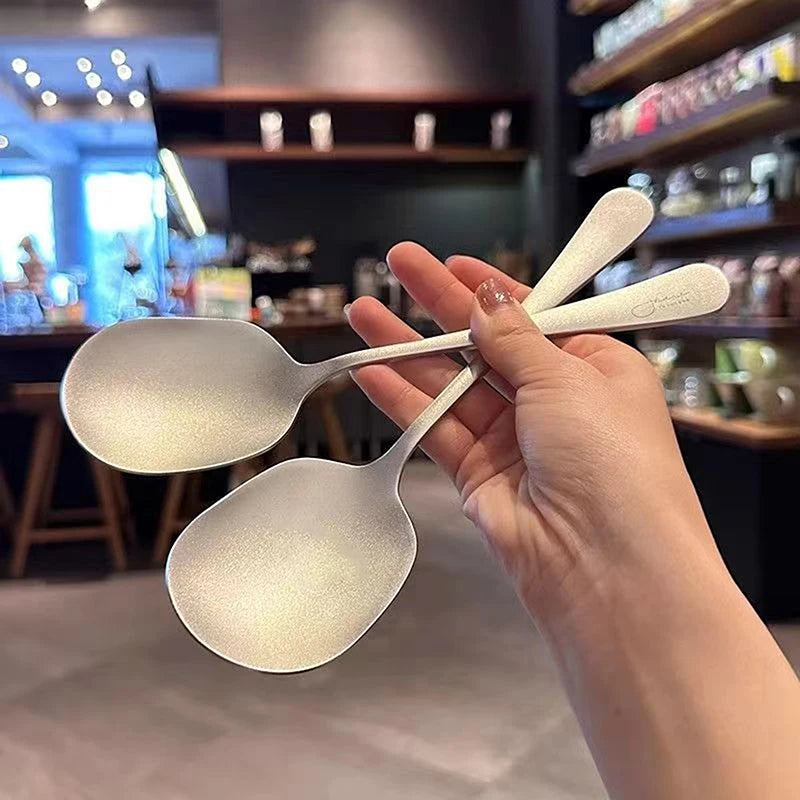 Stainless Steel Soup Spoon Deepen Large Capacity Spoon Silver Mirror Polished Flatware Soup Rice Home Kitchen Tableware