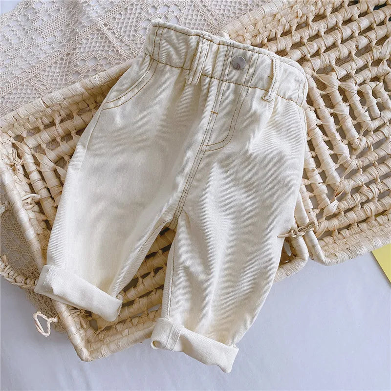 Baby jeans spring and fall new boys' baby long pants 0 to 4 years old boys' and girls' baby casual pants fashion children's wear