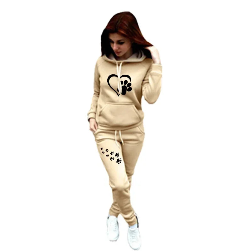 Ladies Tracksuits Autumn Winter Hoodies and Sweatpants 2Piece Sets Fashion Sweatshirts Jogging Suits Female Sportswear Outfits