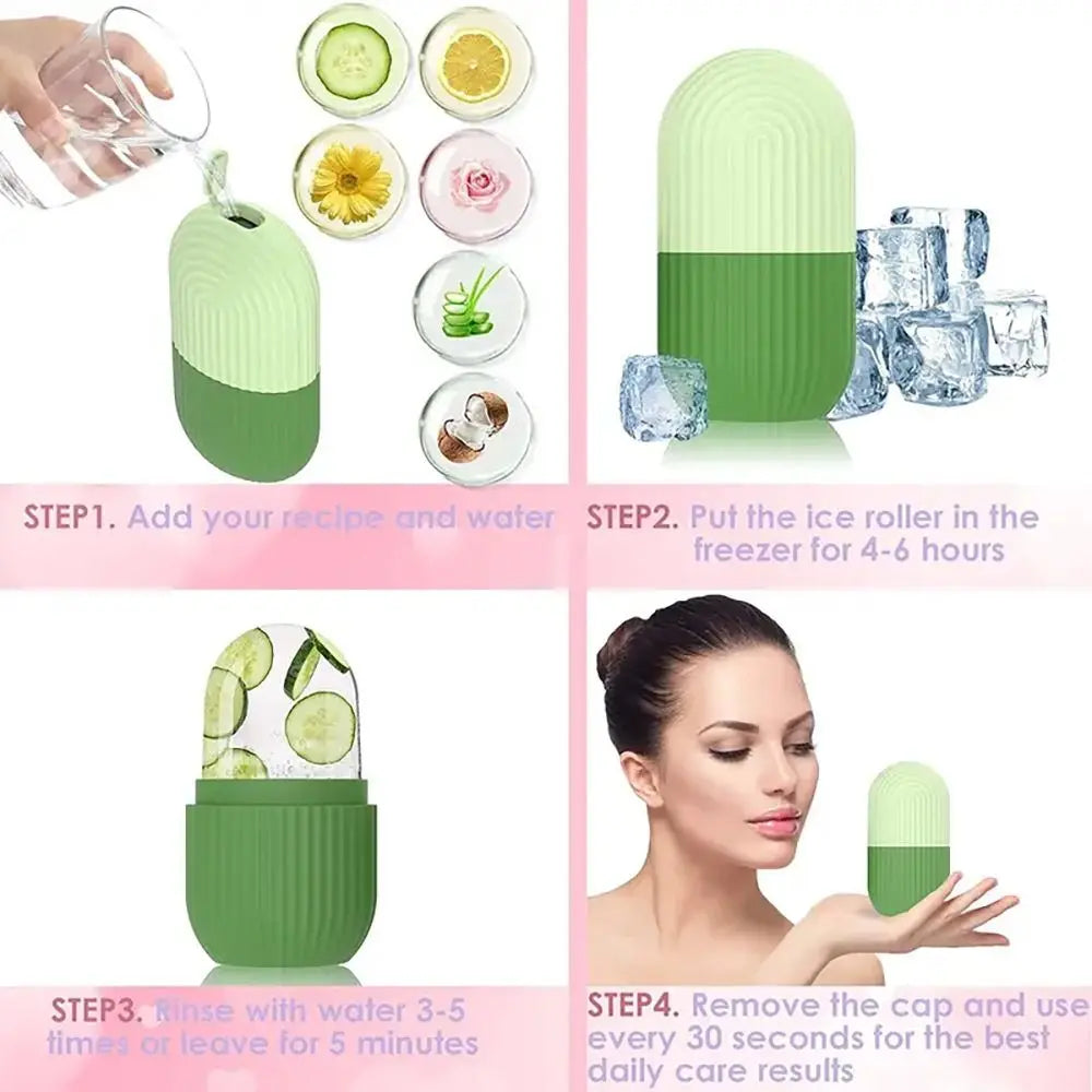 Silicone Ice Facial Roller Leak Proof Easy To Use Beauty Lifting Tools Reusable Durable Ice Face Mold Enhance Skin Elasticit