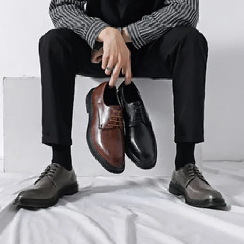 Youth Casual Leather Shoes Men's Korean-Style Retro Business Formal Wear Dress Party Men's Shoes