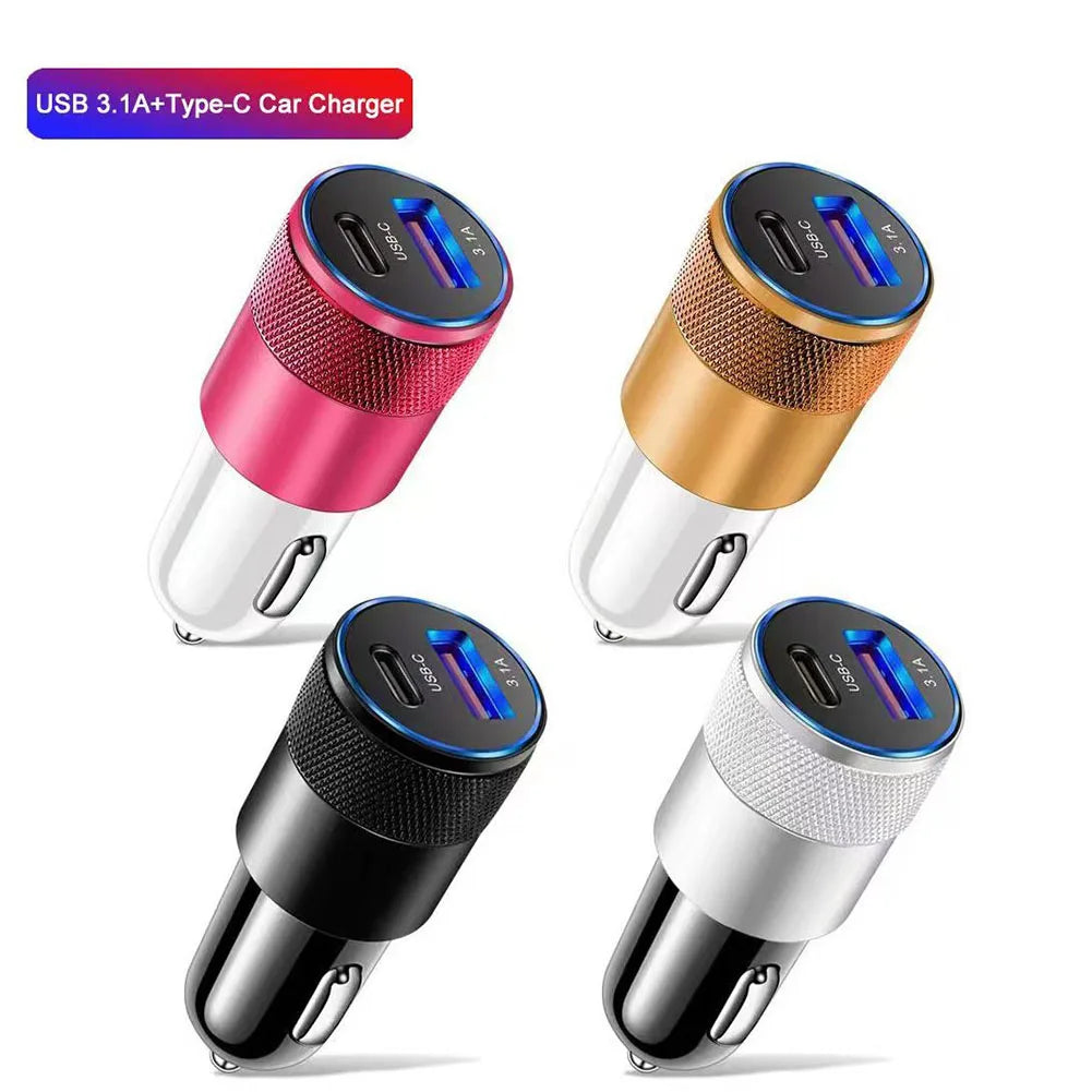 65W Car Quick Charge 3.0 Car Charger Cigare Tte Ligh Ter Adapter USB-Type-C Fast Charge Socket Power Outlet Replacement Parts