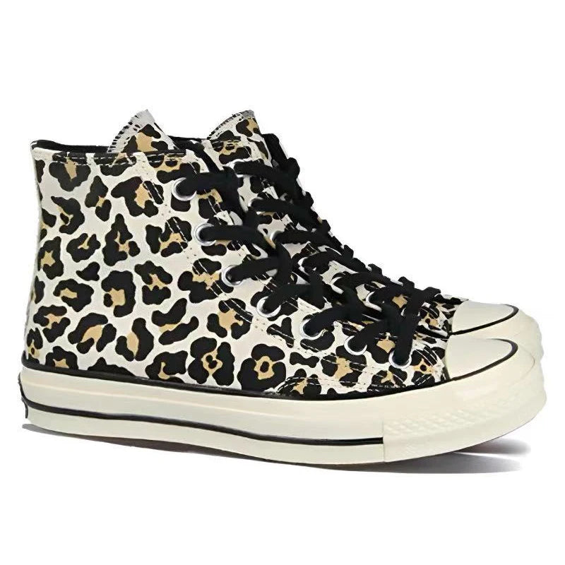 Converse Chuck Taylor Al1 Star 1970s high top canvas shoes unisex leopard print