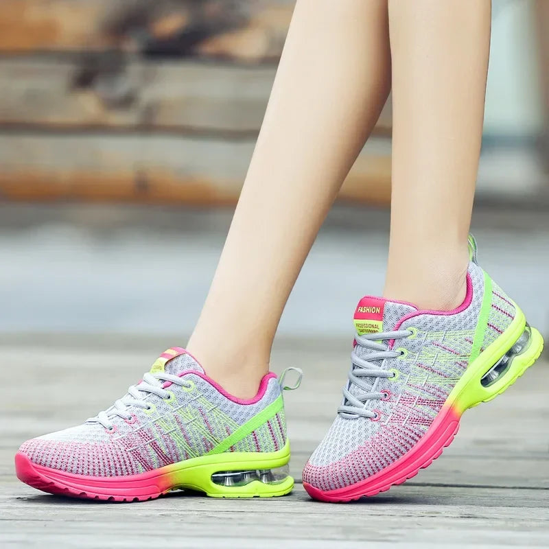 Casual Sneakers Women Mesh Breathable Tennis Shoes Comfort Air Cushion Running Shoe Ladies Outdoor Women Sport Footwear 2024