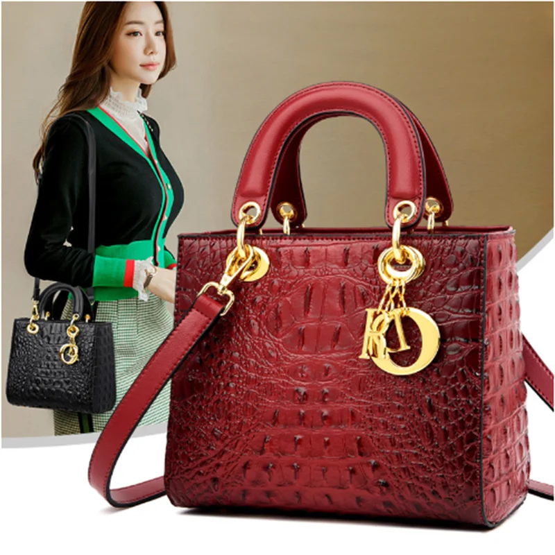 2024 High Quality Luxury Brand Designer Leather Shoulder Bag for Women Hand Bag Crocodile Totes Purses Ladies Messenger Handbag