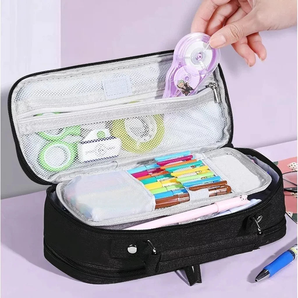 5-Layer Pencil Bag Large Capacity Pen Case Storage Box Simple Unisex Style Back To School Supplies Accessories Stationery