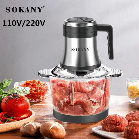 3L Electric Meat Grinders Blender 220V 110V Food Processor Stainless Steel Vegetable Slicer Mixer Chopper Kitchen Appliances 다지기